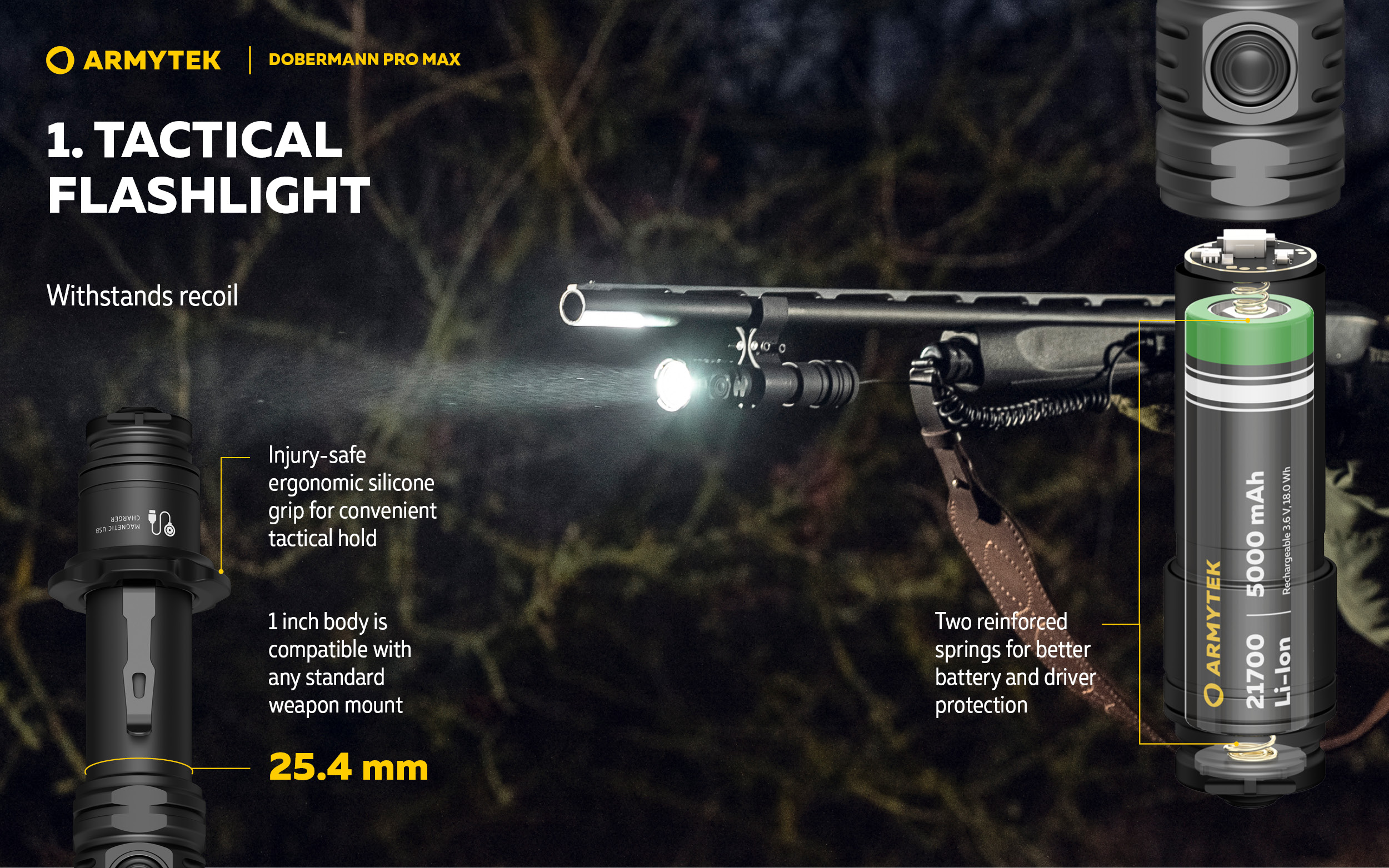 Armytek Dobermann Pro Max - Powerful Tactical Flashlight | Armytek.com